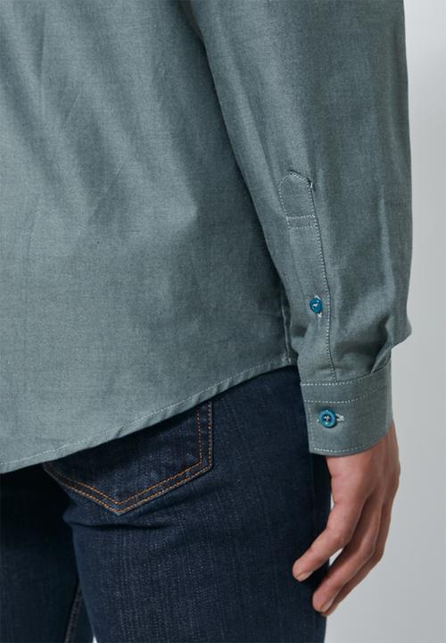Superbalist - Barber regular fit long sleeve oxford shirt - blue