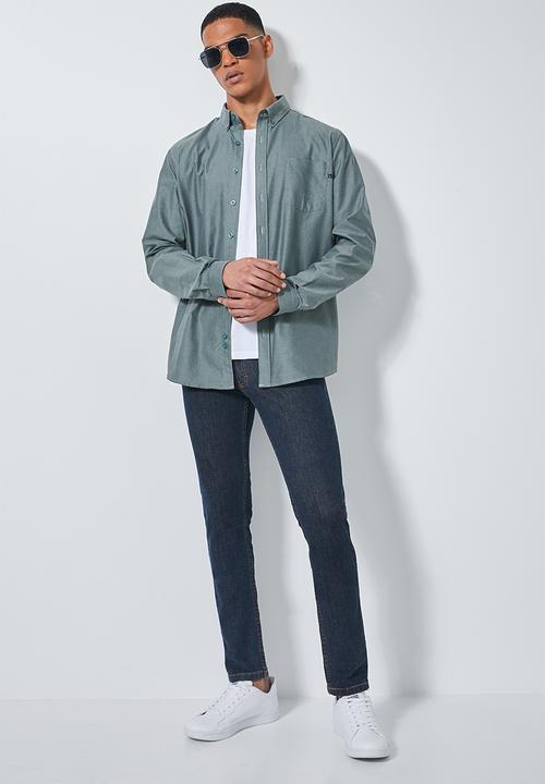 Superbalist - Barber regular fit long sleeve oxford shirt - blue