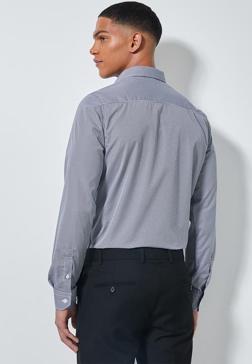 Superbalist - Jos slim fit long sleeve shirt - navy & white
