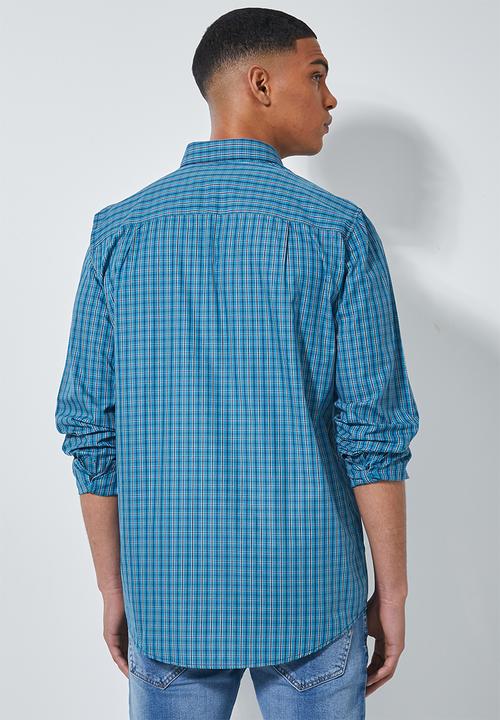 Superbalist - Barber regular fit long sleeve shirt - blue