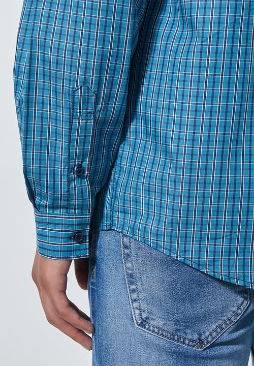 Superbalist - Barber regular fit long sleeve shirt - blue