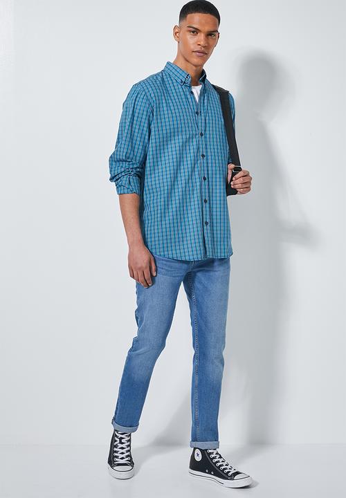 Superbalist - Barber regular fit long sleeve shirt - blue