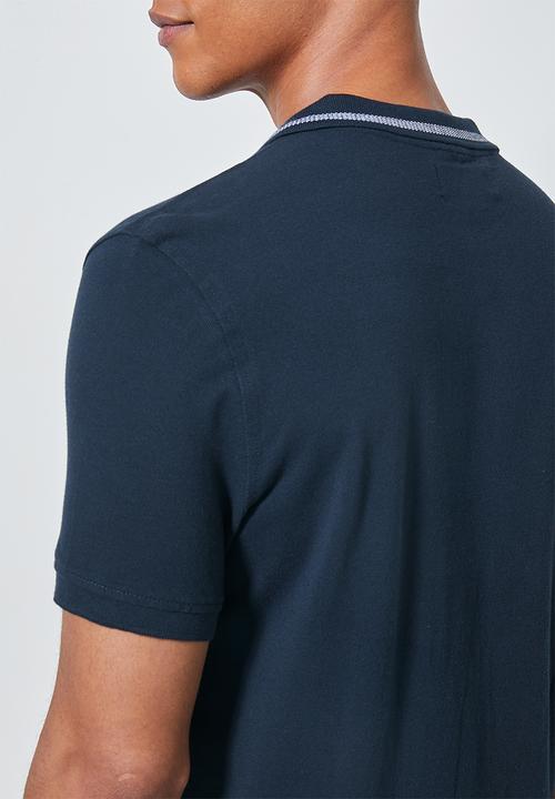 Superbalist - Luka notch neck pique golfer - navy