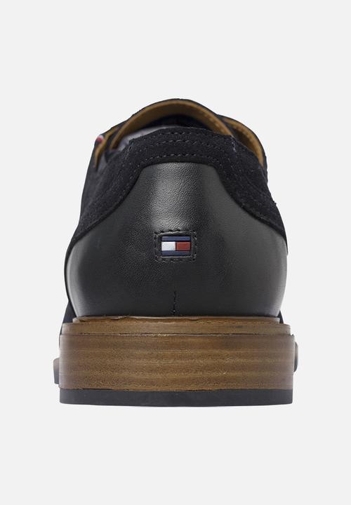 Tommy Hilfiger - Elevated material mix formal shoe - navy 
