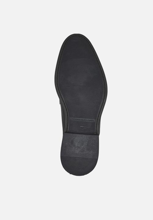 Tommy Hilfiger - Signature hilfiger leather leather shoe - black