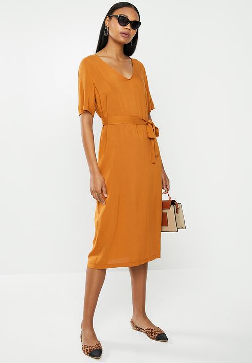 edit - Woven ll tunic dress - orange