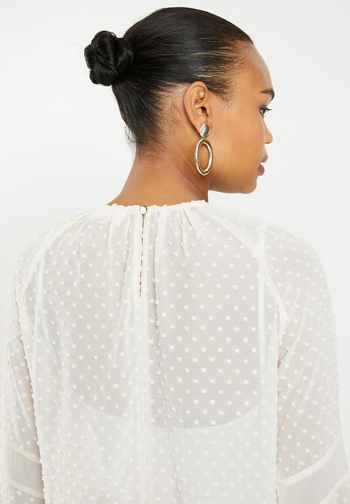 edit - Lace inset blouse - beige