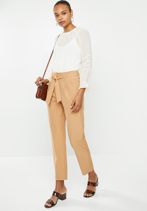 edit - Lace inset blouse - beige
