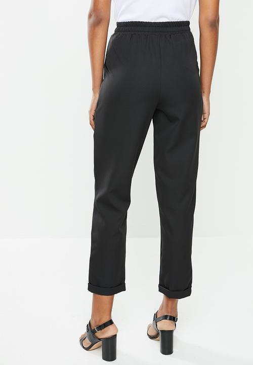 edit - Pull on tapered pant - black