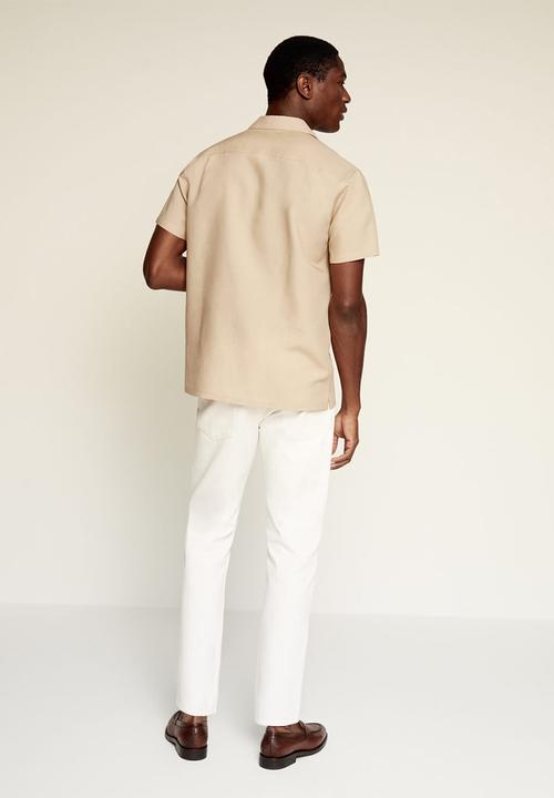 MANGO - Rung shirt - beige