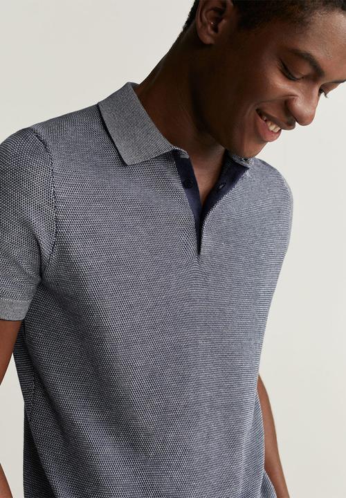MANGO - Polo shirt pixel - navy