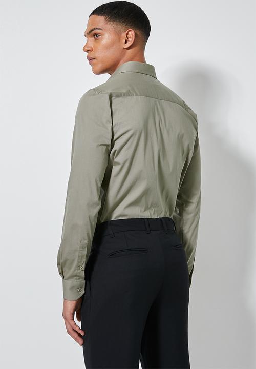 Superbalist - Jos slim fit long sleeve shirt - khaki