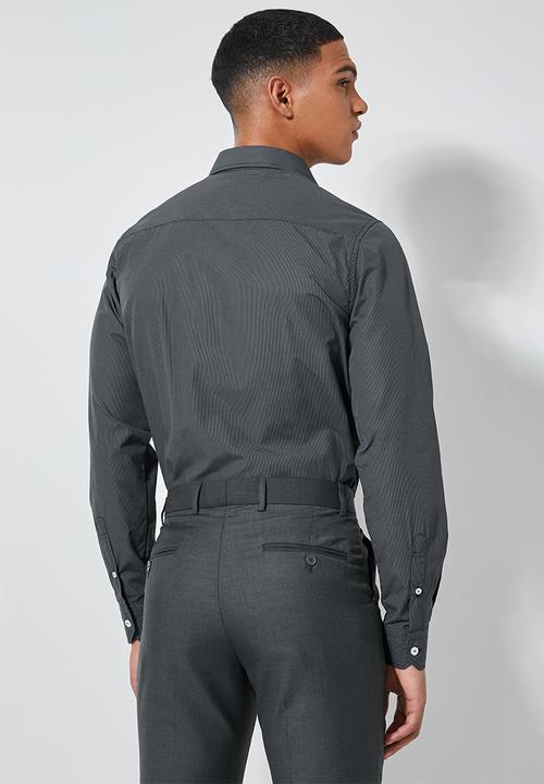 Superbalist - Jos slim fit long sleeve shirt - black & grey