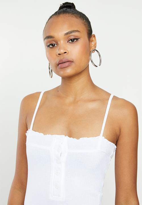 Missguided - 2 Pack ribbed lettuce edge bodysuit - black & white