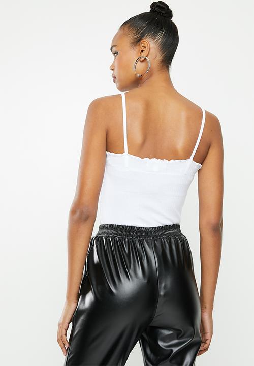 Missguided - 2 Pack ribbed lettuce edge bodysuit - black & white