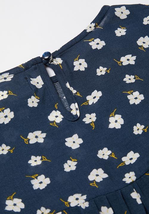 Superbalist Kids - Tiered printed dress - navy & white 