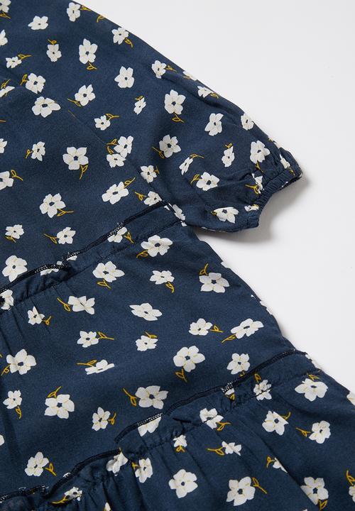 Superbalist Kids - Tiered printed dress - navy & white 