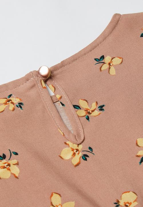 Superbalist Kids - Tiered printed dress - pink & yellow 