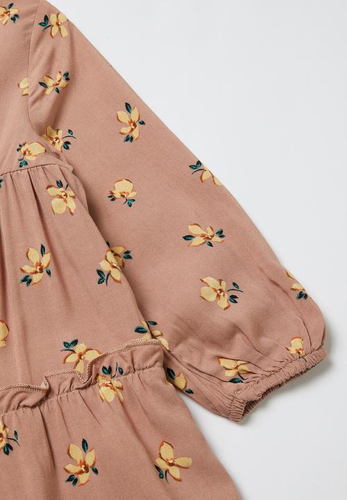 Superbalist Kids - Tiered printed dress - pink & yellow 