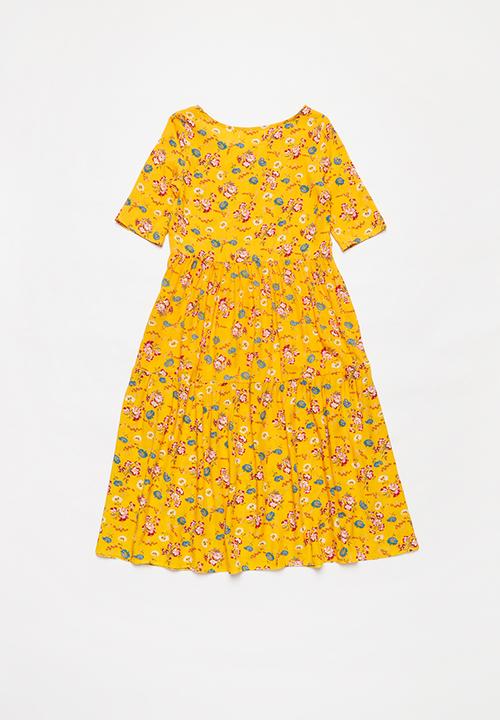 Superbalist - Tiered midi dress - yellow