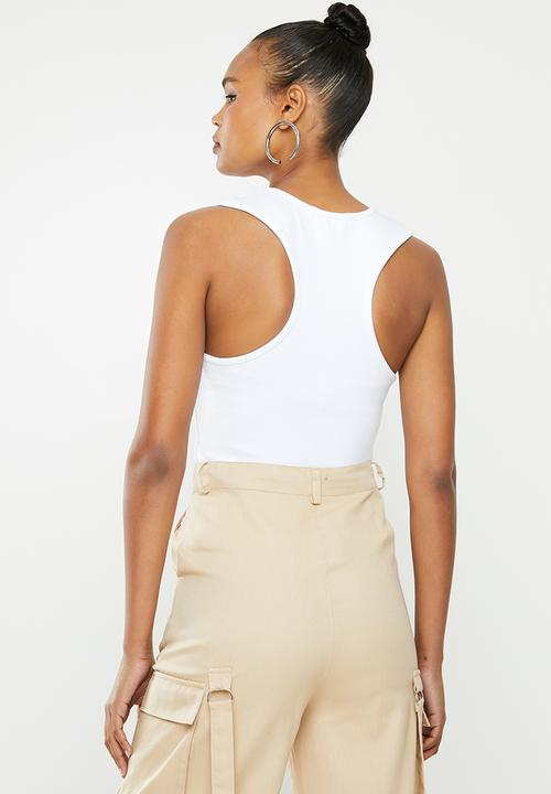 Missguided - Ribbed vest - white
