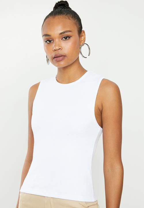 Missguided - Ribbed vest - white