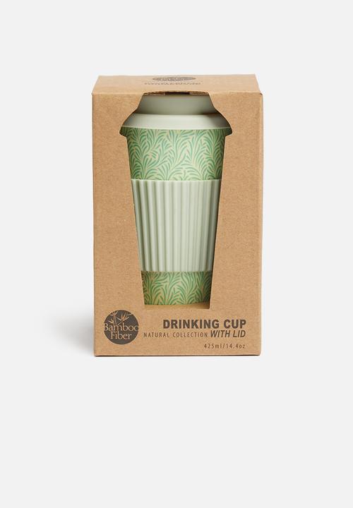 Excellent Houseware - Bamboo drinking mug - mint & olive 