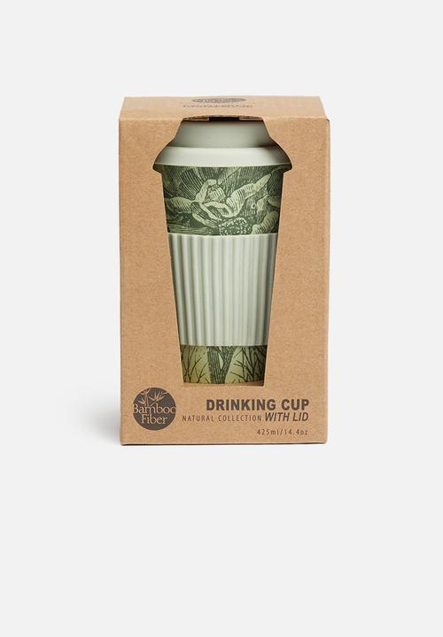 Excellent Houseware - Bamboo drinking mug - mint & green