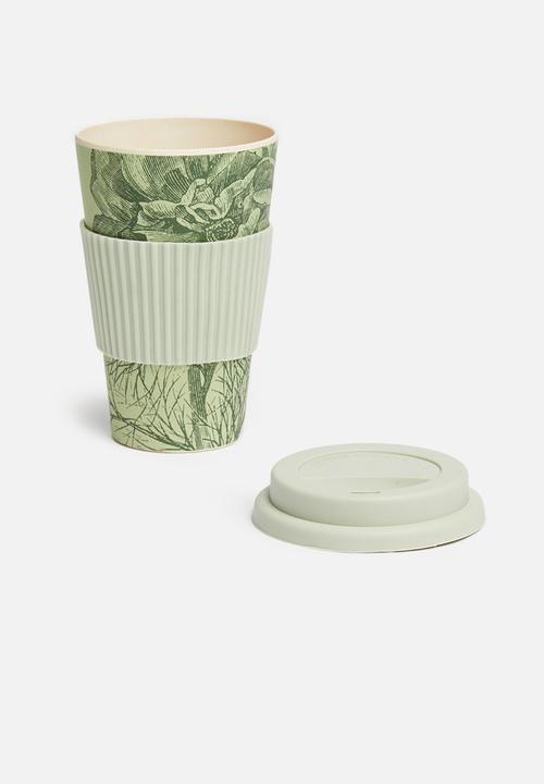 Excellent Houseware - Bamboo drinking mug - mint & green