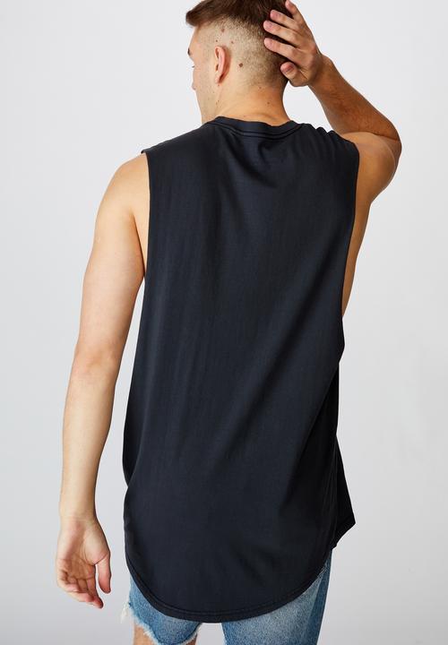 Factorie - Daytona beach graphic muscle tank - washed black
