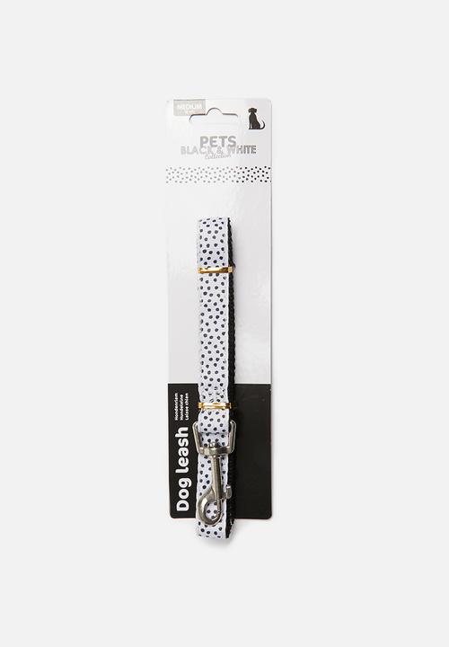 Pet Collection - Dog leash - white & black 
