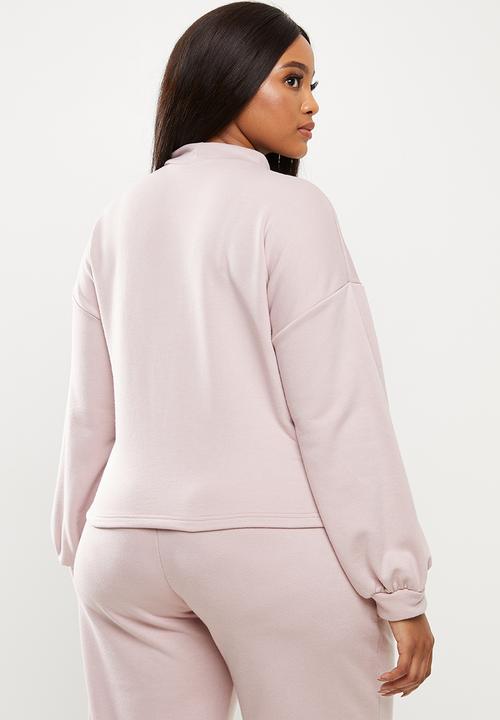 Me&B - Plus printed sweat top - dusty pink