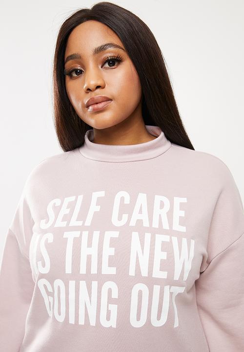 Me&B - Plus printed sweat top - dusty pink