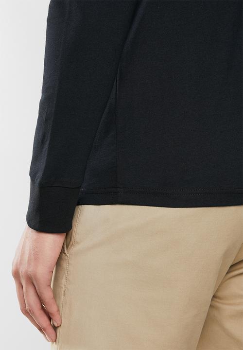 POLO - Classic chest embroidery ls T-shirt - black