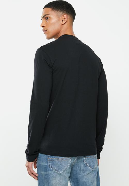 POLO - Sport leo ls chest print henley T-shirt - black
