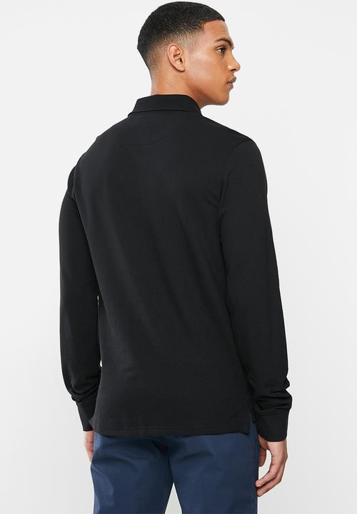 POLO - Mens classic stretch pique ls golfer - black