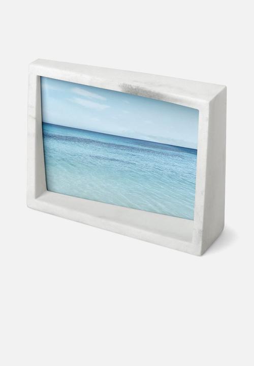 Umbra - Edge marble frame - white