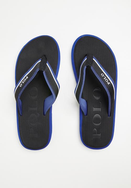 POLO - Asher fabric thong flip flop - black