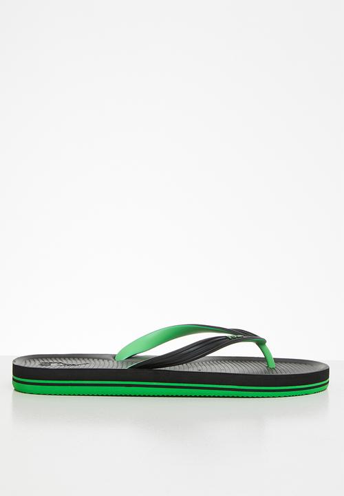 hunter green flip flops