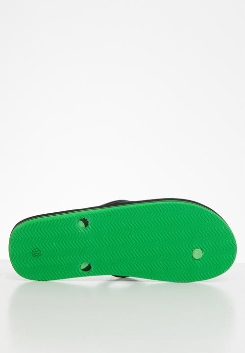 POLO - Hunter corrugated flop - black & green
