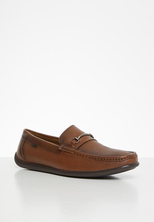 POLO - Mens joey pin punch trim vamp loafer - brown 