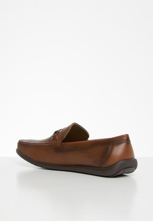 POLO - Mens joey pin punch trim vamp loafer - brown 