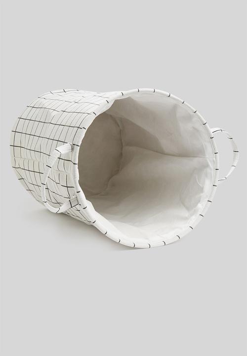 Bathroom Solutions - Grid laundry basket- black & white