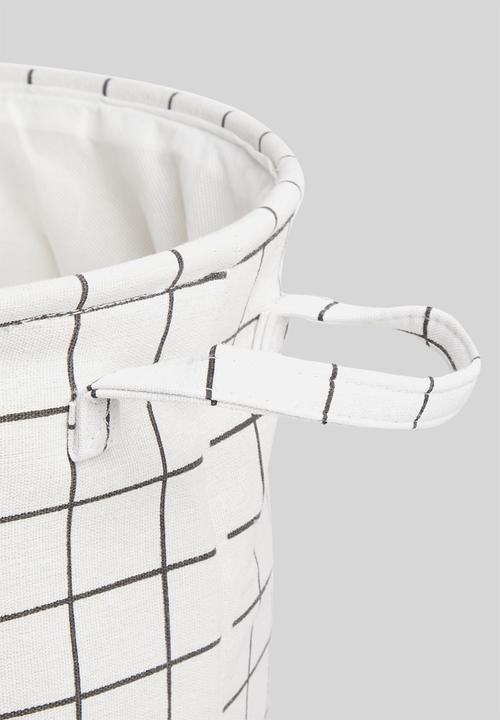 Bathroom Solutions - Grid laundry basket- black & white