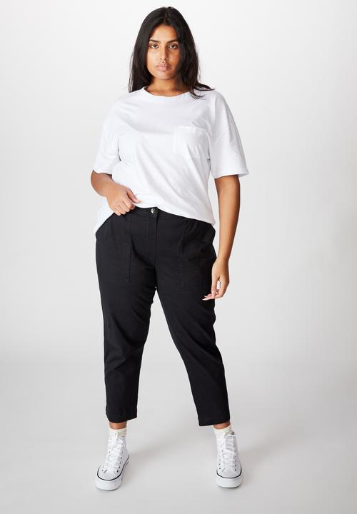 Cotton On - Curve high rise chino - washed black