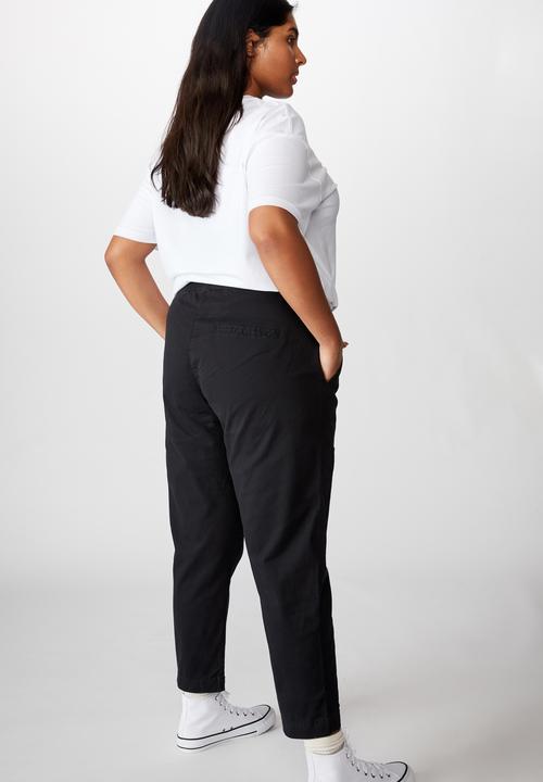 Cotton On - Curve high rise chino - washed black