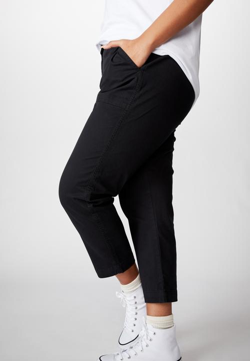 Cotton On - Curve high rise chino - washed black