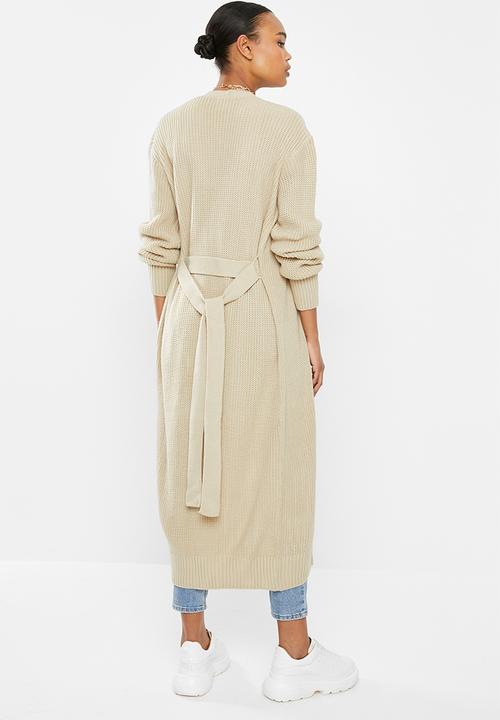 Missguided - Belted maxi cardigan - cream