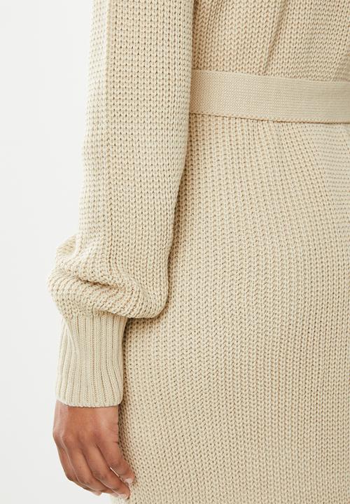 Missguided - Belted maxi cardigan - cream