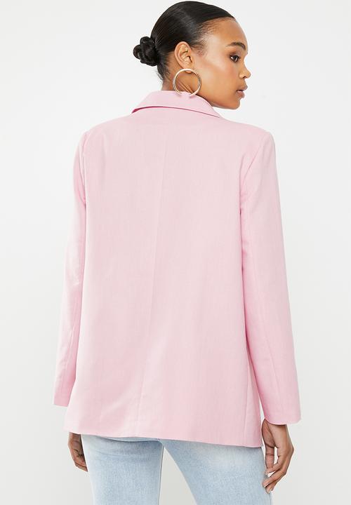 Missguided - Linen boyfriend blazer - pink